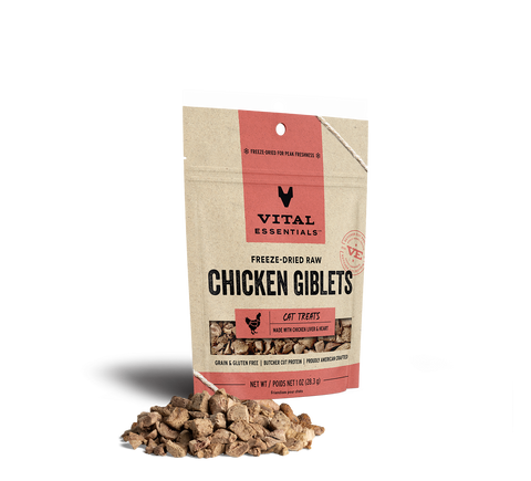 Vital Essentials Freeze-Dried Chicken Giblet Treats - CAT