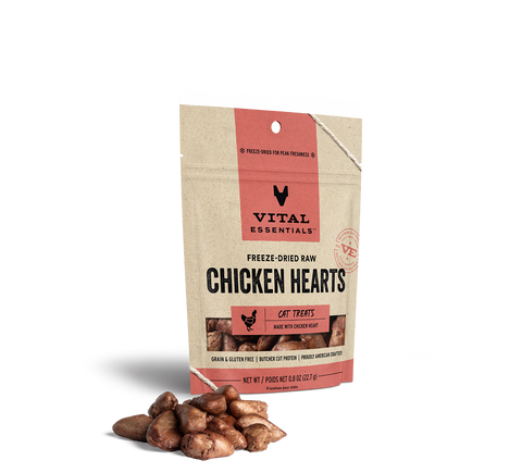 Vital Essentials Freeze-Dried Chicken Heart Treats - CAT