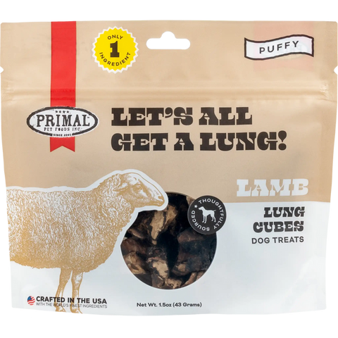 Primal Let's All Get a Lung Dehydrated Treats - Lamb