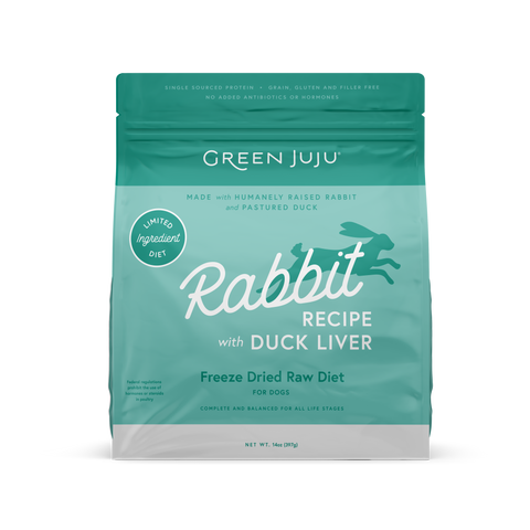Green Juju Freeze Dried Raw Diet - Rabbit w/ Duck Liver Recipe