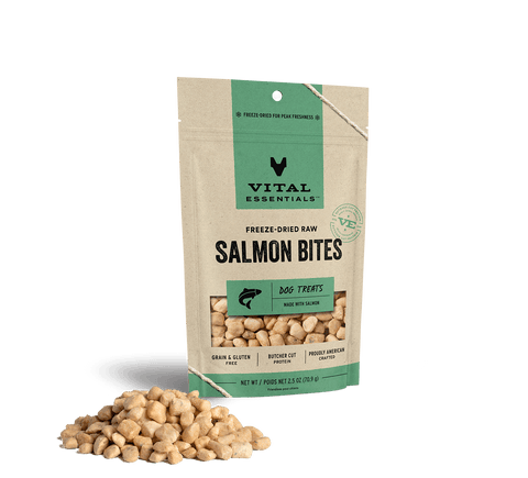 Vital Essentials Freeze-Dried Raw Salmon Bites Dog Treats
